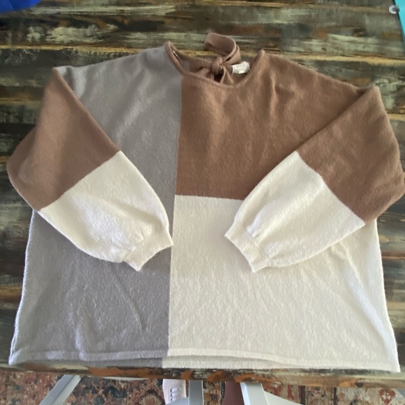 Perch By Blu-Pepper- Women’s 2XL/3XL Color Block Sweater - Picture 1 of 5